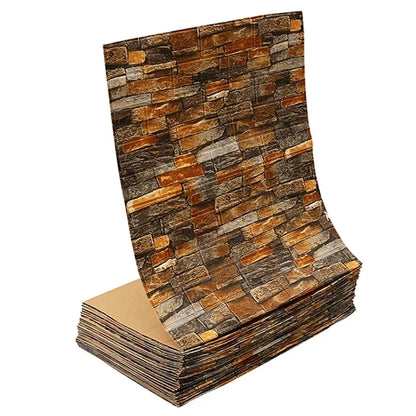 70cmx1/5/10m 3D Wallpaper Decoration Self-adhesive Antique Foam Brick Wallpaper