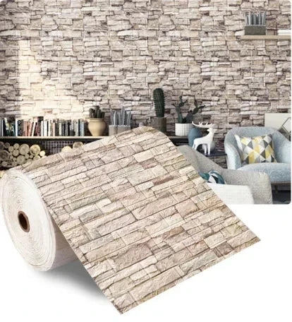 70cmx1/5/10m 3D Wallpaper Decoration Self-adhesive Antique Foam Brick Wallpaper