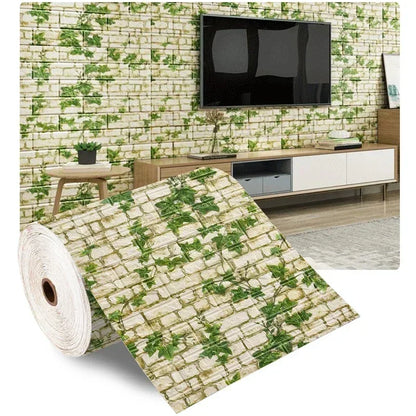 70cmx1/5/10m 3D Wallpaper Decoration Self-adhesive Antique Foam Brick Wallpaper