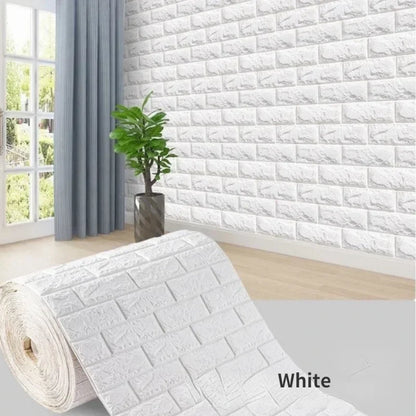 70cmx1/5/10m 3D Wallpaper Decoration Self-adhesive Antique Foam Brick Wallpaper