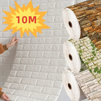 70cmx1/5/10m 3D Wallpaper Decoration Self-adhesive Antique Foam Brick Wallpaper